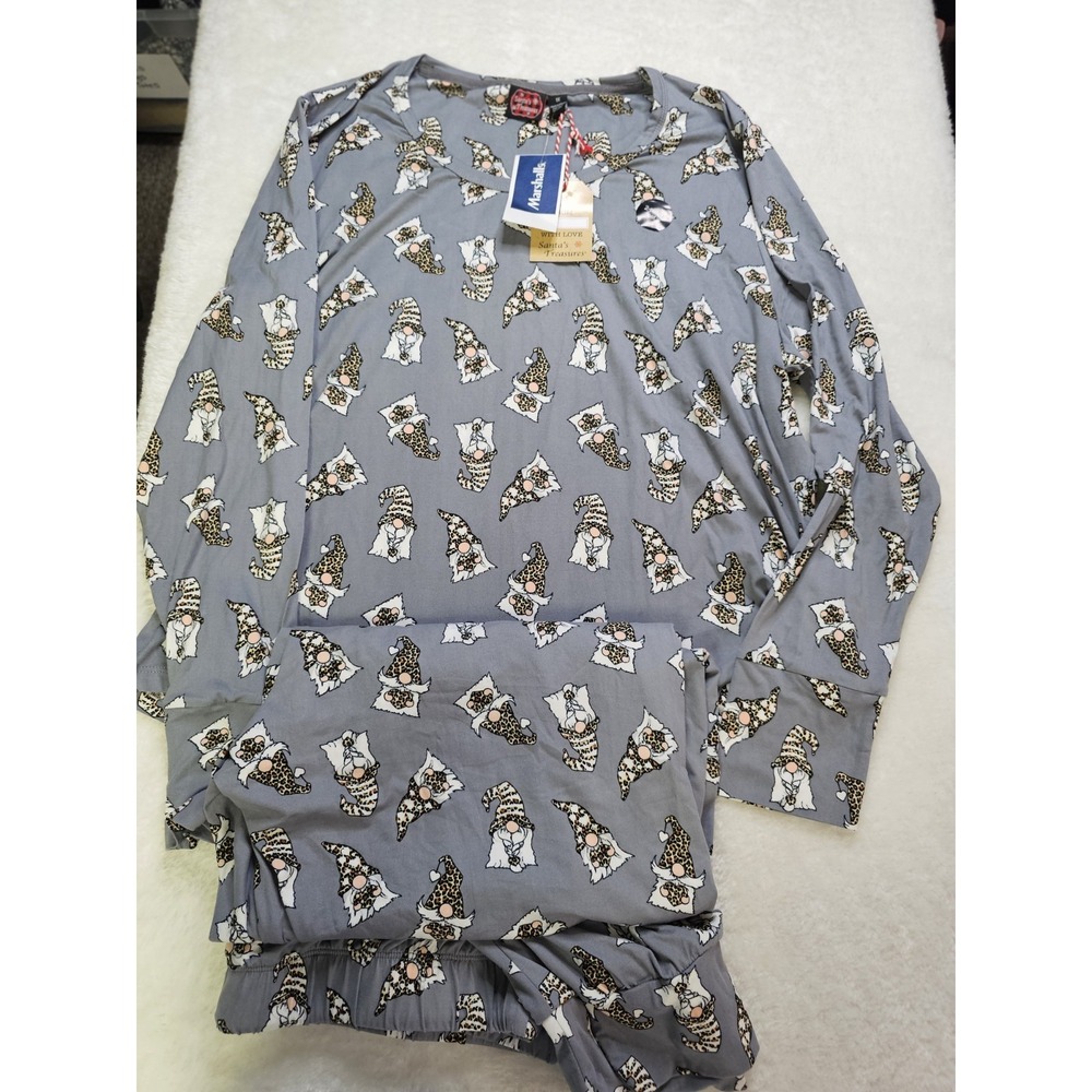 Santas Treasure Womens 1X Cute Troll Long Sleeve Pajama‎ Set NWT